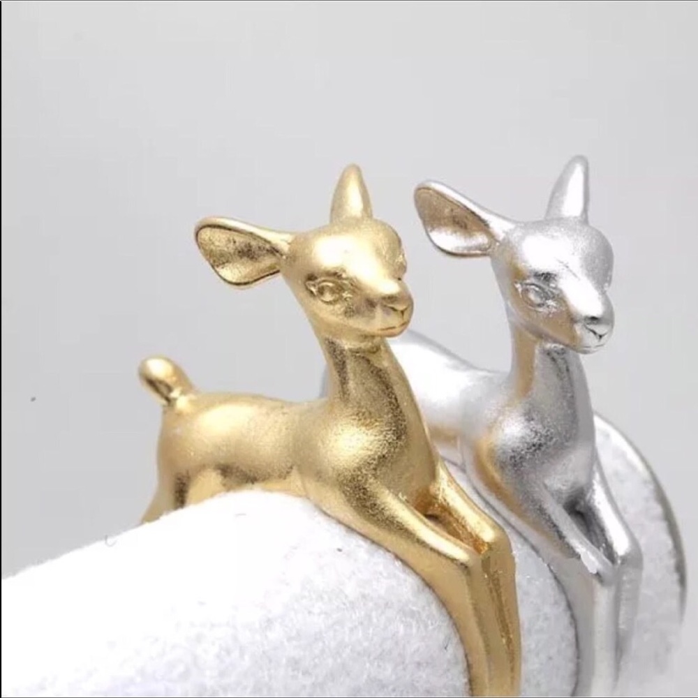 Deer Fawn Reindeer Bambi adjustable New SilverRing - Picture 3 of 7